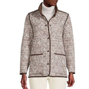 Lands End Womens Insulated Reversible Barn Jacket size Large Petite